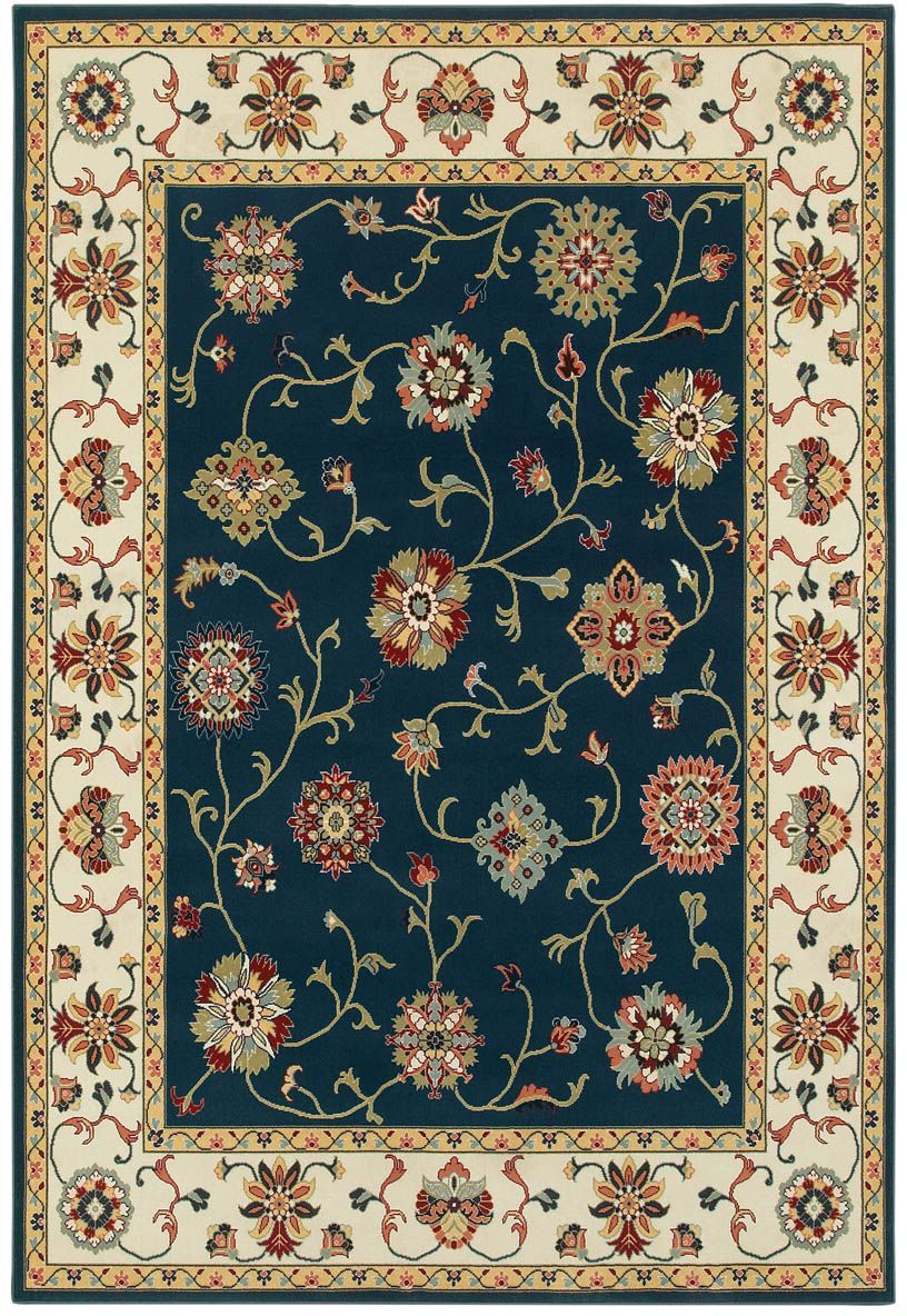 Oriental Weavers Kashan 2336B Navy and Ivory Area Rug | Free Shipping